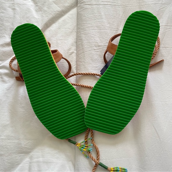 NWT Farm Rio Tropical Beaded Sandals with Lace Up Beaded Rope Detail (Women’s 9) - Picture 3 of 4